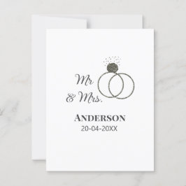 Postal Sr & Sra agregar apellido fecha año favor de boda 