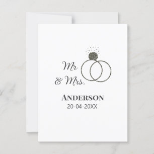 Postal Sr & Sra agregar apellido fecha año favor de boda 