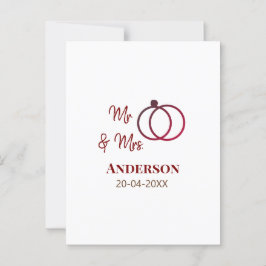 Postal Sr & Sra agregar apellido fecha año favor de boda