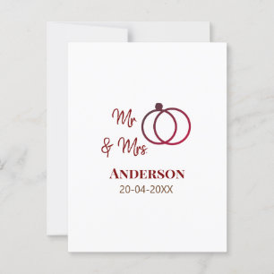 Postal Sr & Sra agregar apellido fecha año favor de boda 