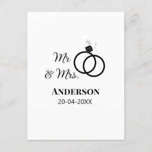 Postal Sr & Sra agregar apellido fecha año favor de boda