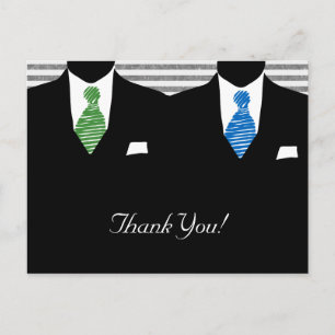 Postal Sr. Suit y Boda Tie Gay Gracias