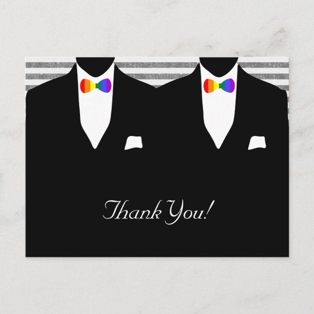 Postal Sr. Suit y Bow Tie (Arcoiris) Gracias (Anverso)