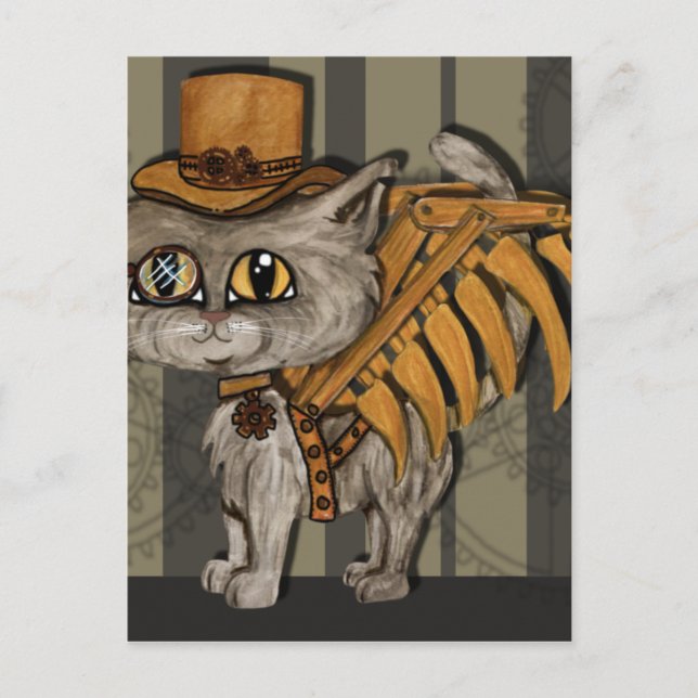 Postal Sr. Tipps Steampunk Cat Fairy (Anverso)