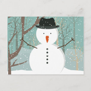 Postal Sr. Winter Snowman Postcard