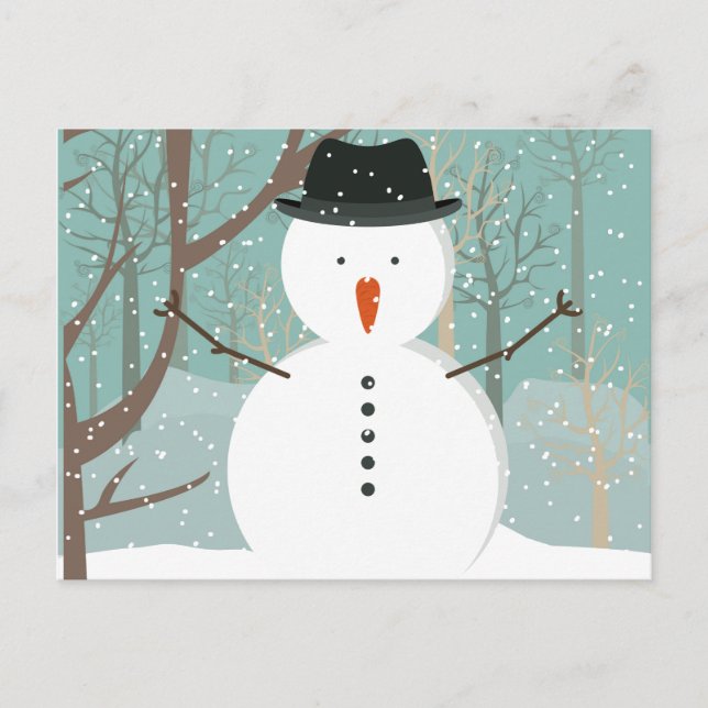 Postal Sr. Winter Snowman Postcard (Anverso)