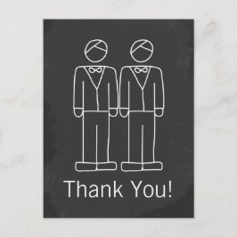 Postal Sr. y Sr. Doodle Chalkboard Gay Boda Gracias