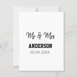 Postal Sr. y Sra. añada apellido fecha año de boda favor 