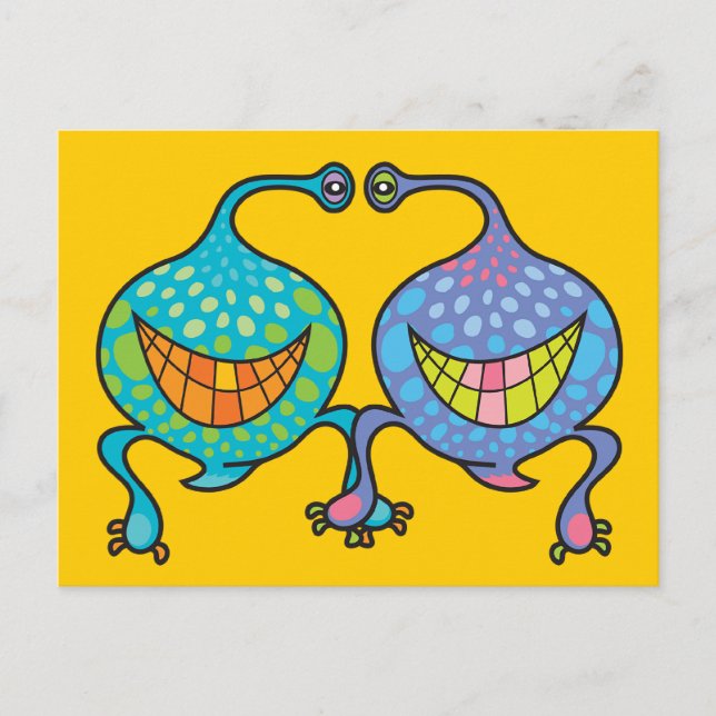 Postal Sr. y Sra. Blob Personalizado Alien Fun Personaliz (Anverso)