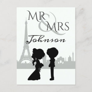 Postal Sr. y Sra. Boda Eiffel Tower