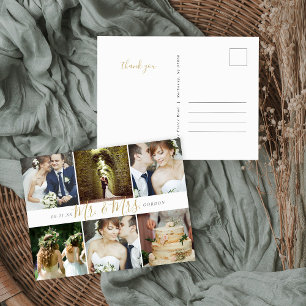 Postal Sr. y Sra. Collage de fotos Boda Gracias