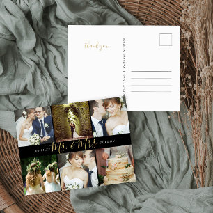 Postal Sr. y Sra. Collage de fotos Boda Gracias