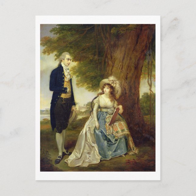 Postal Sr. y Sra. Fraser, c.1785-90 (aceite sobre lienzo) (Anverso)