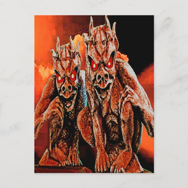 POSTAL SR Y SRA GARGOYLE (Anverso)