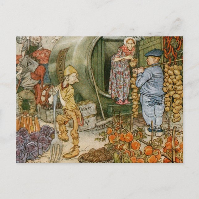 Postal Sr. y Sra. Vinegar y Historia inglesa (Anverso)