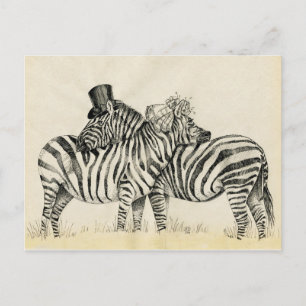 Postal Sr. y Sra. Zebra Fancy