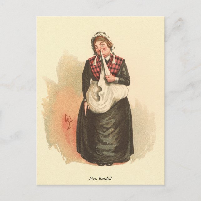 Postal Sra. Bardell de Kyd - The Pickwick Papers de Dicke (Anverso)