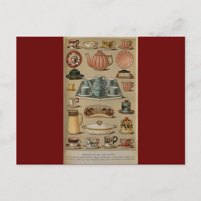 Postal Sra. Beeton Breakfast Tea China Crockery (Anverso)