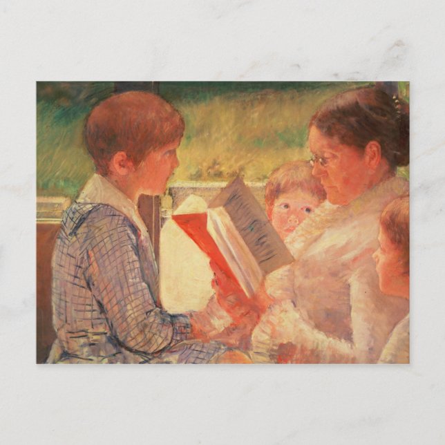 Postal Sra. Cassatt Leyendo a sus nietos, 1888 (Anverso)