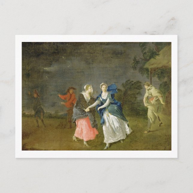 Postal Sra. Cibber como Cordelia, c.1755 (aceite sobre li (Anverso)