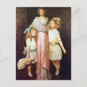 Postal Sra. Daniels con dos hijos