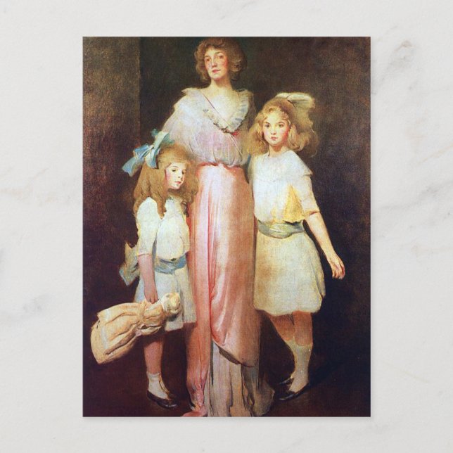 Postal Sra. Daniels con dos hijos (Anverso)