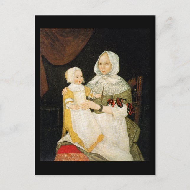 Postal Sra. Elizabeth Freake y Baby Mary, aproximadamente (Anverso)