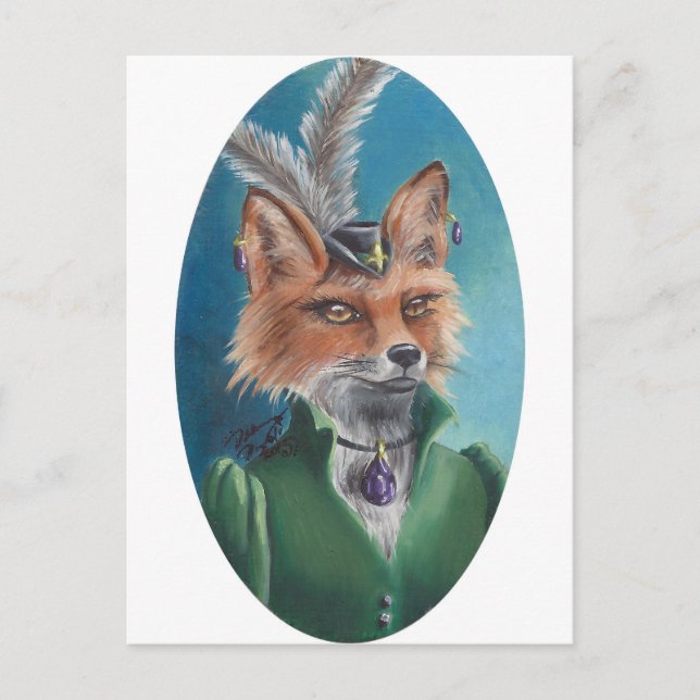 Postal Sra. Fox Postcard Animal Postcard Victorian Fox (Anverso)