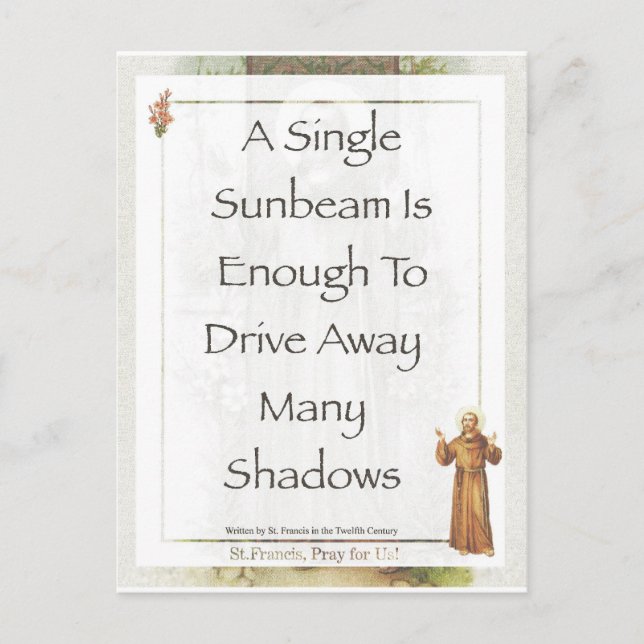 Postal sra. francis sunbeam prayer (Anverso)