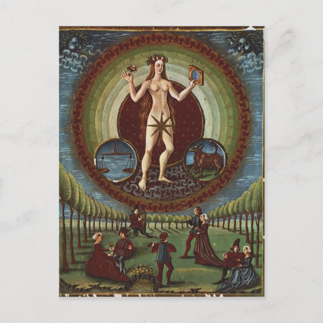 Postal Sra. Lat. 209 f.9v Venus, de 'De Sphaera', c.1470 (Anverso)
