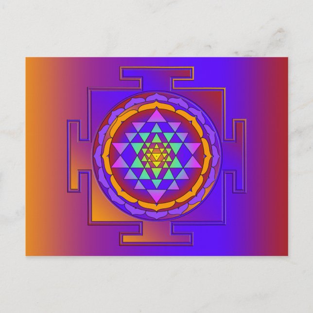 Postal SRI YANTRA colorido + tus ideas (Anverso)