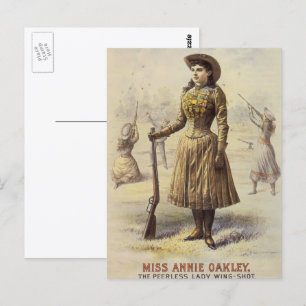 Postal Srta. Annie Oakley, Vintage, Cowgirl occidental