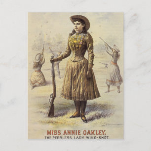 Postal Srta. Annie Oakley, Vintage, Cowgirl occidental