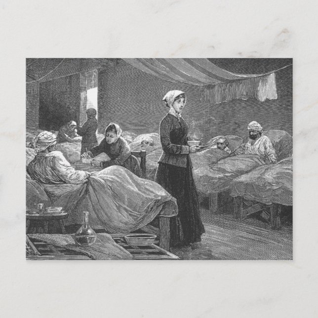 Postal Srta. Nightingale en el hospital del cuartel (Anverso)