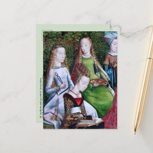 Postal SS. Apolonia y Lucy (con Santa Ursula) (Anverso/Reverso In Situ)