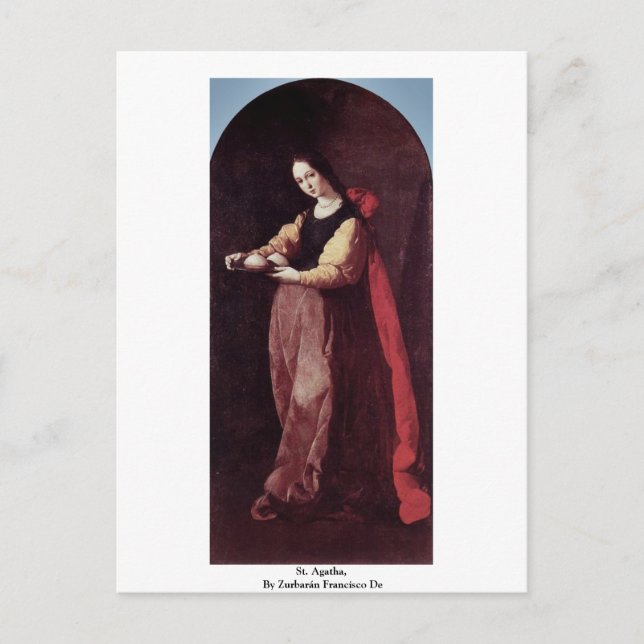 Postal St. Agatha, Por Zurbarán Francisco De (Anverso)