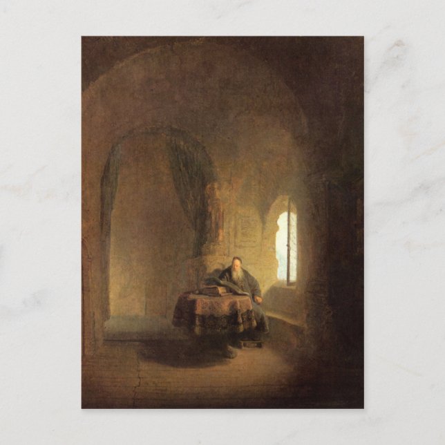 Postal St. Anastasius por Rembrandt Harmenszoon van Rijn (Anverso)