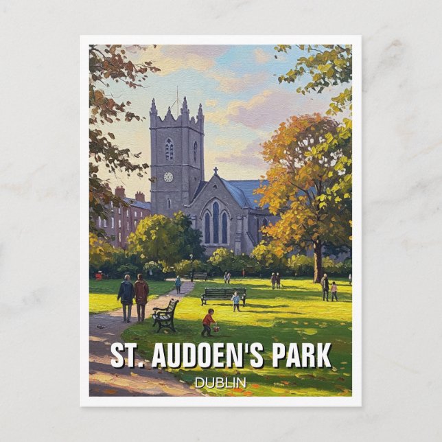 Postal St. Audoen's Park Dublin Ireland Travel (Anverso)