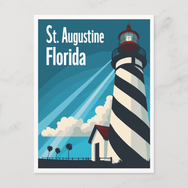 Postal St. Augustine FL - Faro en la isla Anastasia (Anverso)