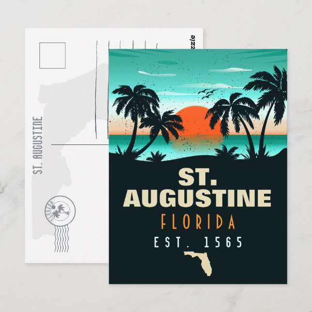 Postal St. Augustine Florida Retro Sunset Souvenirs 60 (Anverso / Reverso)