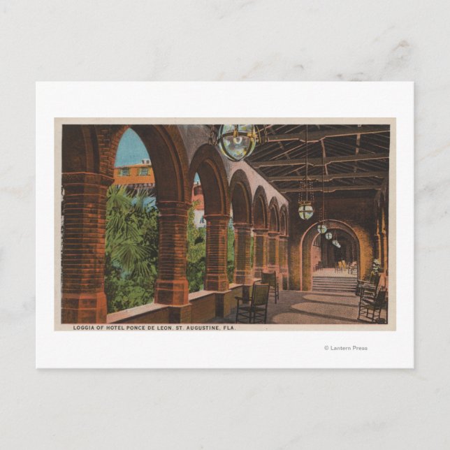 Postal St. Augustine, Florida - Vista del Hotel Ponce de (Anverso)