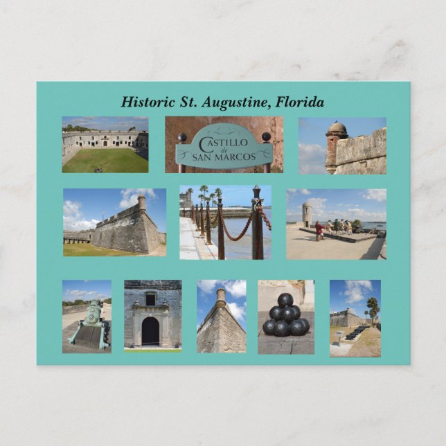 Postal St. Augustine histórico, Florida (Anverso)