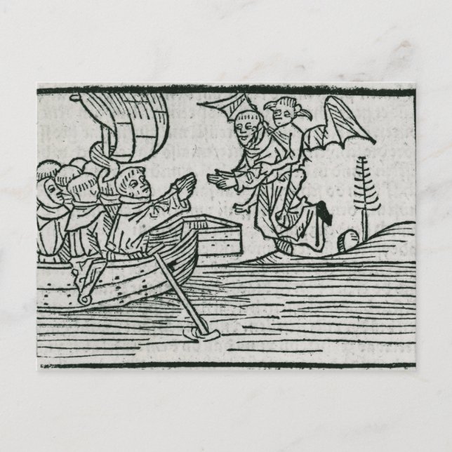 Postal St. Brendan y el demonio (Anverso)