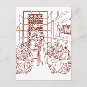 Postal St Catherine disputando con académicos por Masolin