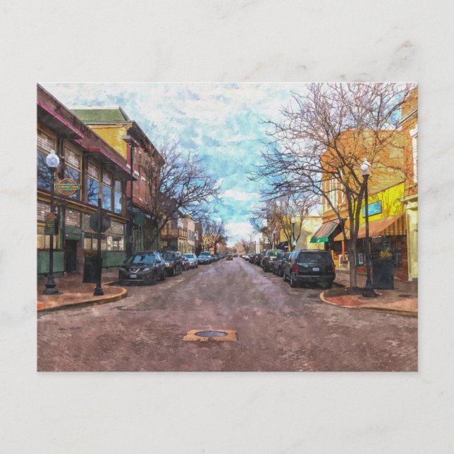 Postal St Charles Main St Painterly Postcard (Anverso)