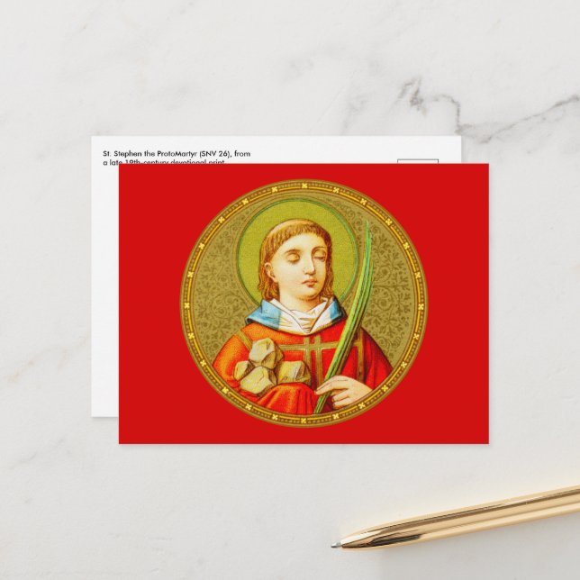 Postal St. Esteban (SNV 26) (Imagen Redonda) Horizontal (Anverso/Reverso In Situ)