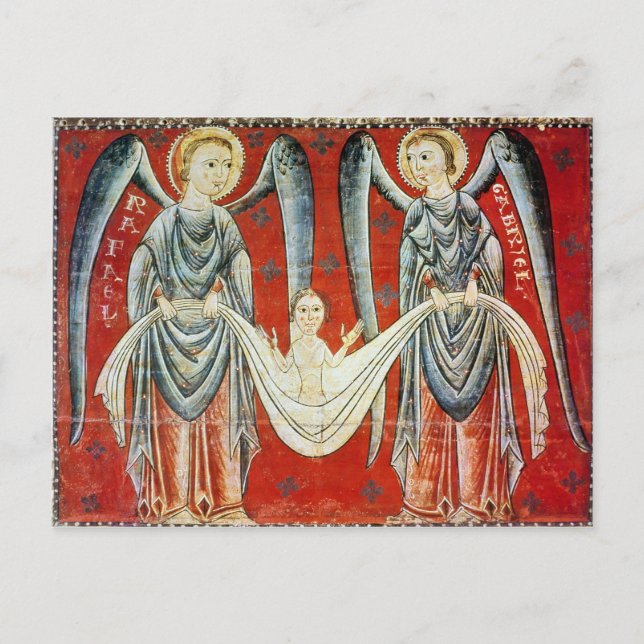 Postal St. Gabriel y St. Raphael, c.1200 (Anverso)