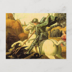 Postal "St. George and the Dragon" de Raphael (alrededor