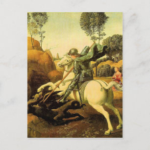 Postal "St. George and the Dragon" de Raphael (alrededor 