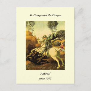 Postal "St. George and the Dragon" de Raphael (alrededor 